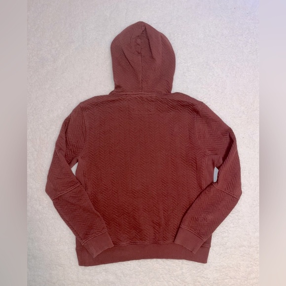 Banana Republic Quilted Hoodie Maroon Sweatshirt Women’s Medium - Picture 2 of 7